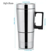 Оригинальная Автомобильная нагревательная чашка из нержавеющей стали, Электрический чайник, водонагреватель для кофе, чая, прикуривателя, адаптер для кипячения воды