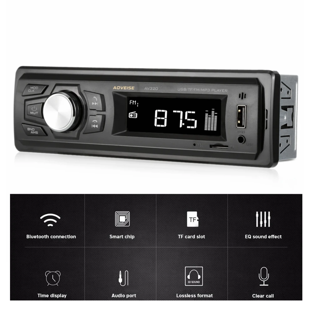 Bluetooth Car Mp3 Player 2.8inch Audio Stereo 7w X 4 Auto Radio 12v In ...