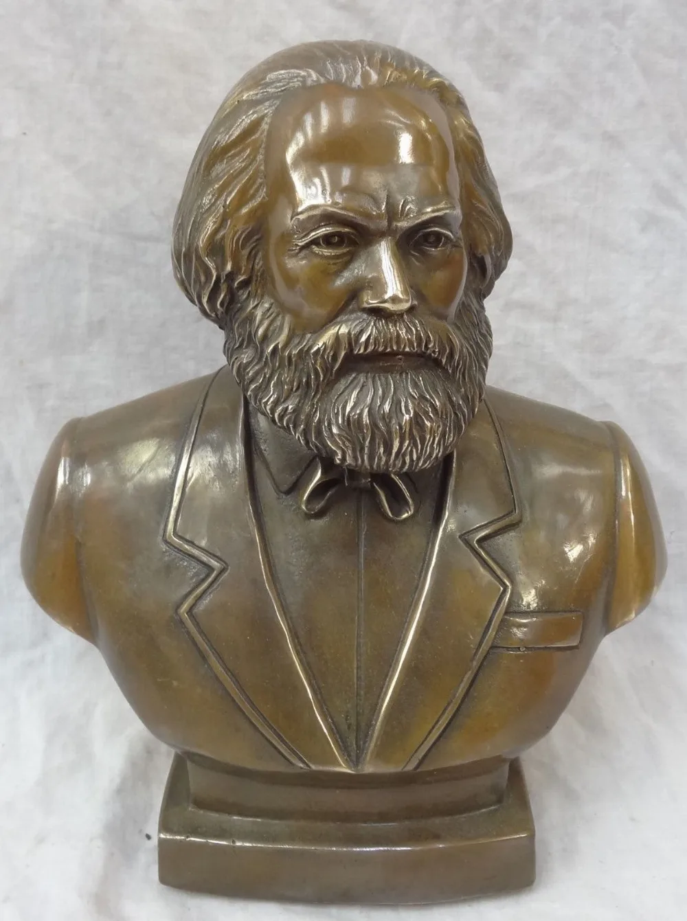 

xd 002200 11" Chinese Bronze Great Legend Marxism Marx Head Statue Half-length Sculpture