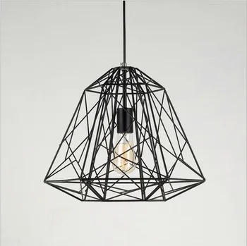 

Nordic American retro vintage hotel restaurant bar industry personality small living room balcony Iron diamond chandelier lamp