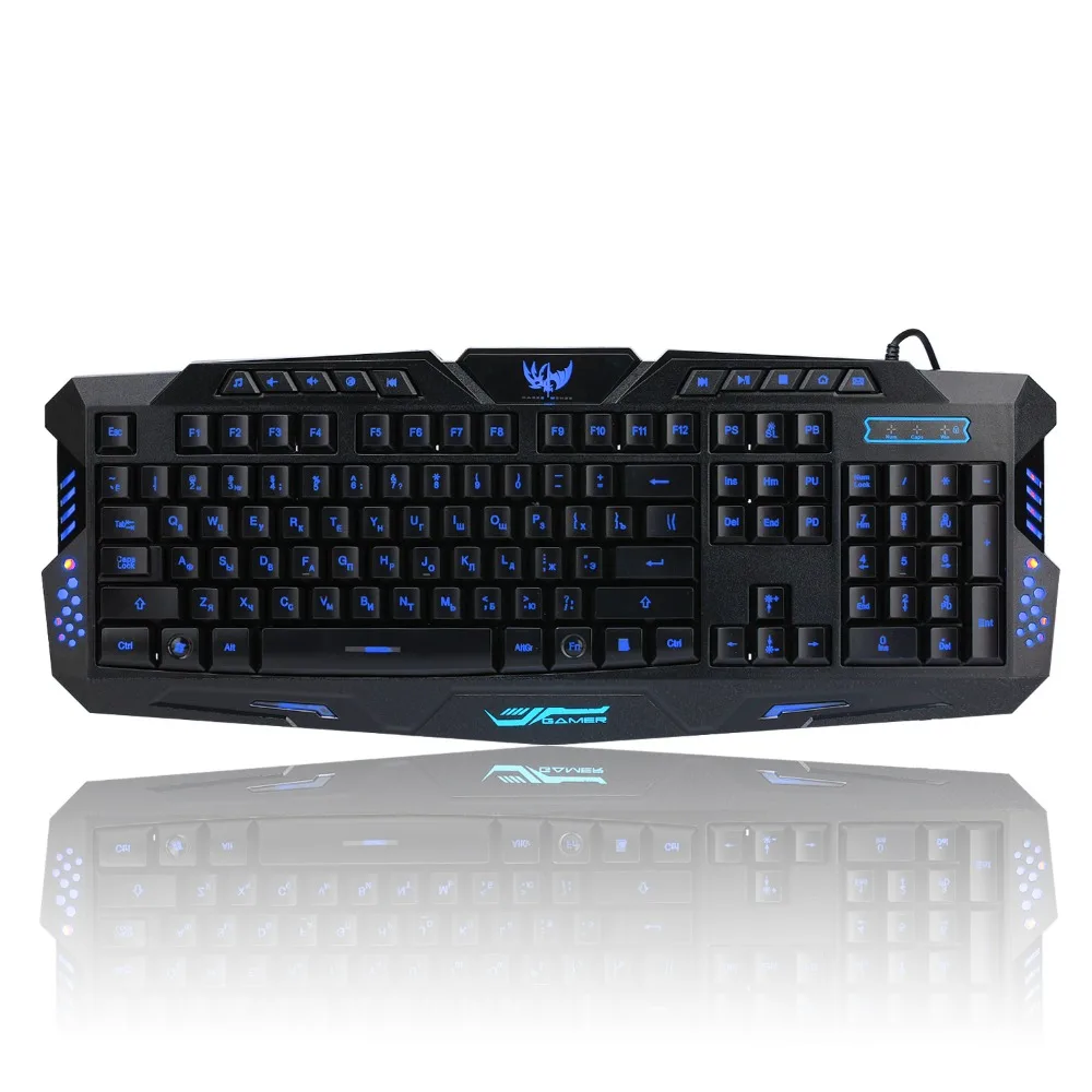 

LED USB Russian Backlit Gaming Keyboard Switchable Similar Mechanical Waterproof Computer Game Russian Keyboard For Office