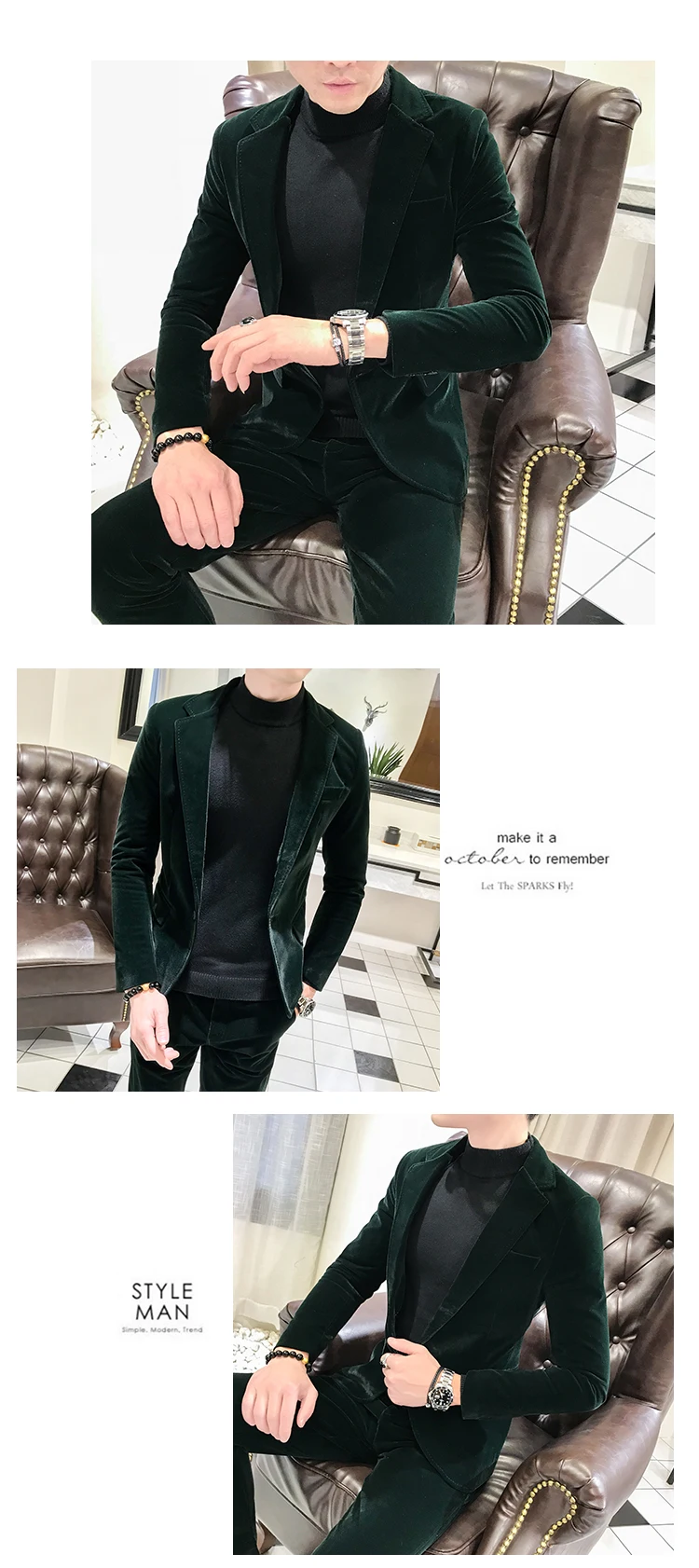 2019 красные костюмы мужские Бархатные костюмы зеленые Vestidos Elgantes Para Hombre социальные Черные свадебные костюмы для мужчин Роскошные Smocking