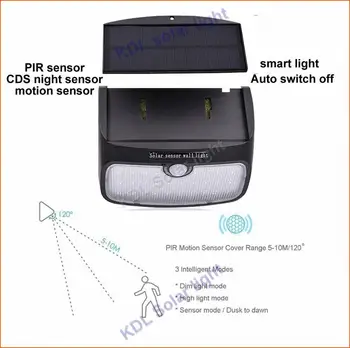 

48/55 LED 900lm Solar Light PIR motion detachable solar powered panel waterproof for outdoor indoor patio decor camp yard fence