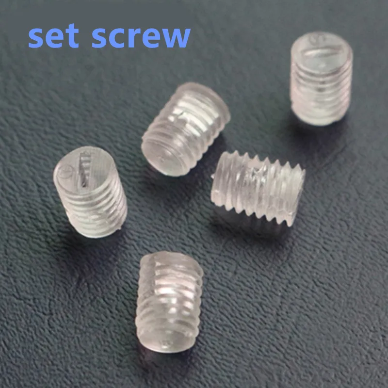 Size : M6 X 10 Screws Size : M4 X 10 Fulok Easy 50Pcs M3 M4 M5 M6 Plastic grub Set Screw Bolt Transparent Clear Set Screw Grub Screw Slotted Screw