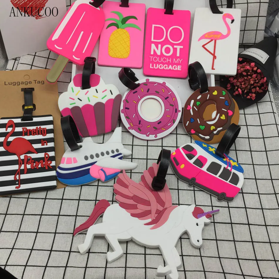 

Travel Accessories Creative Luggage Tag Animal Cartoon Silica Gel Suitcase ID Addres Holder Baggage Boarding Tags Portable Label