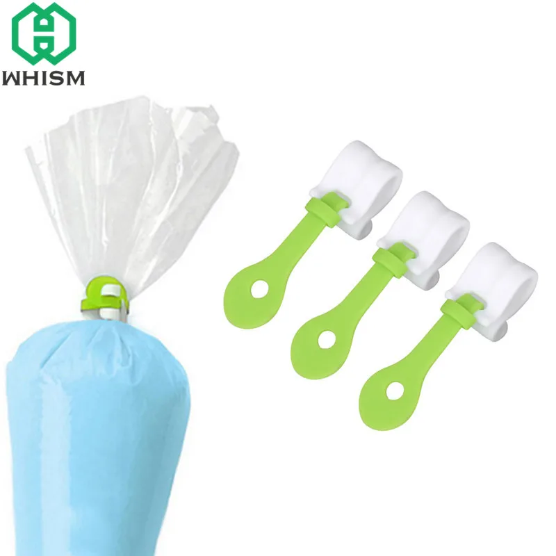 

WHISM 3pcs Icing Bag Clips Reusable Baking Pastry Tool Pastry Bag Holder DIY Piping Bag Sealing Clips Cake Decorating Tools