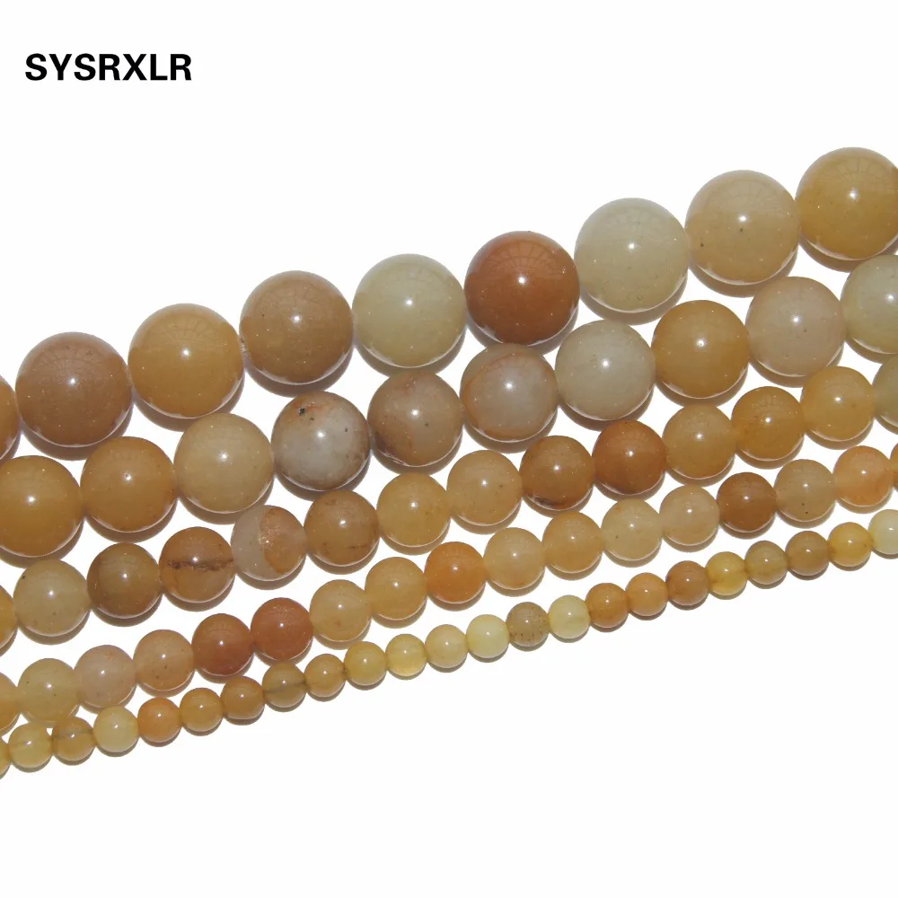 Wholesale Yellow Jadee Natural Stone Beads For Jewelry Making DIY