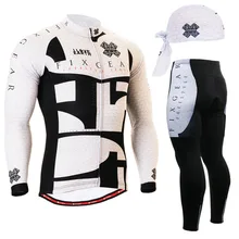 White and Black Pro Thin Long Sleeve Cycling jersey Sets men Sportswear Mtb Bike Bicycle 3D Gel Padded Cycling Clothing 2017