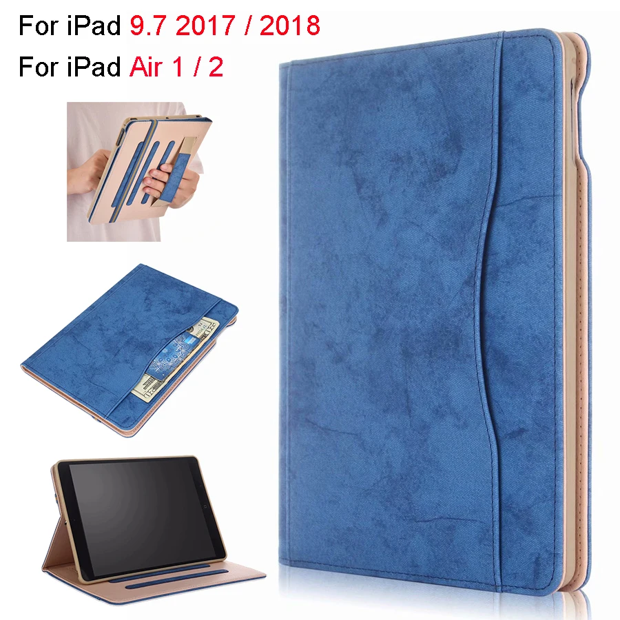 Кожаный чехол для нового iPad 9 7 2017 2018 Роскошный кошелек с подставкой Магнитный