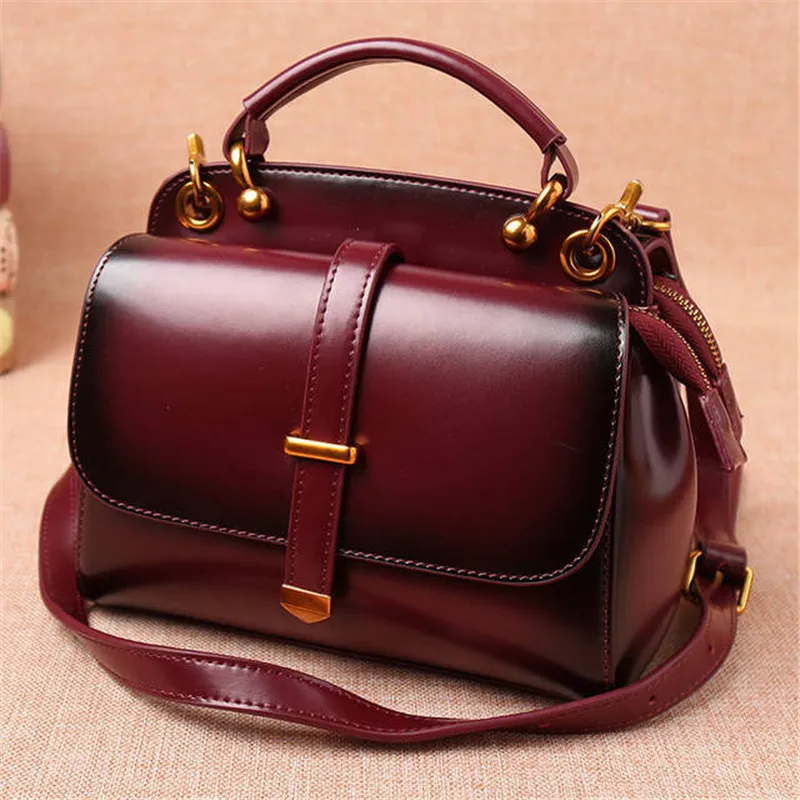 

LEATHER FASHION LEATHER SINGLE SHOULDER LEATHER BAG SIMPLE CASUAL HANDHELD OBLIQUE SATCHEL 2018 NEW WOMEN'S BAG WALLET PURSE