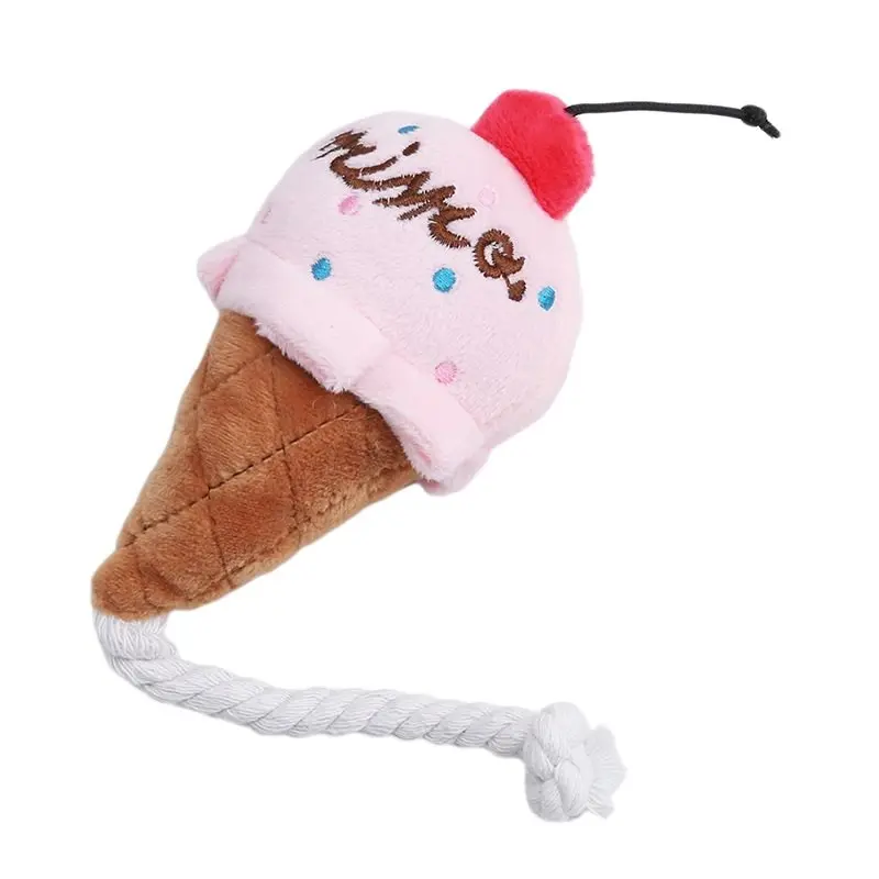 Милые плюшевые питомцы Icecream собака жевательные пищащие игрушки розовый/синий