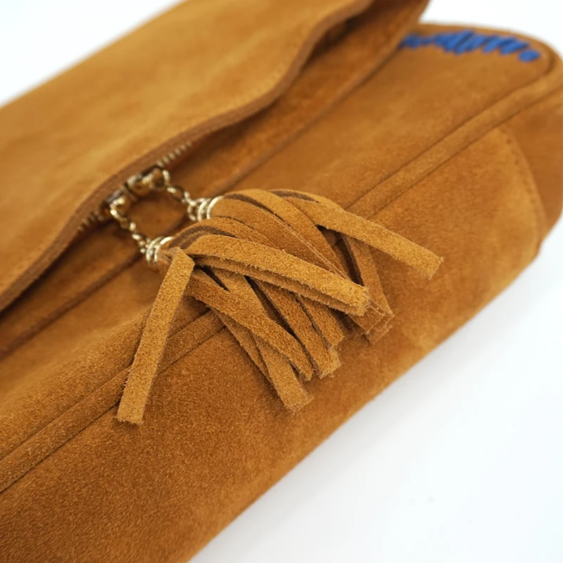 Bolsa mensageiro de couro de camurça com