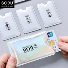 1 шт. алюминиевый Анти Rfid считыватель блокирующий держатель для банковской кредитной карты Защита Rfid считыватель карт металлический кредитный держатель для карт H039