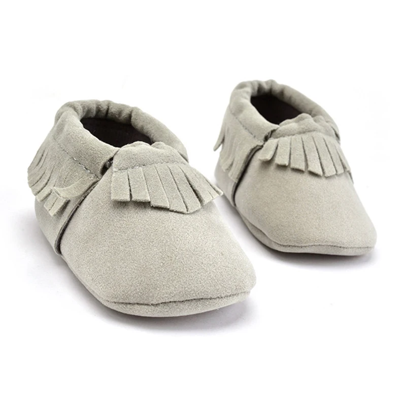 Детские мокасины на мягкой подошве; обувь для девочек; обувь для первых шагов; нескользящая обувь для новорожденных из искусственной кожи для малышей 0-12 месяцев
