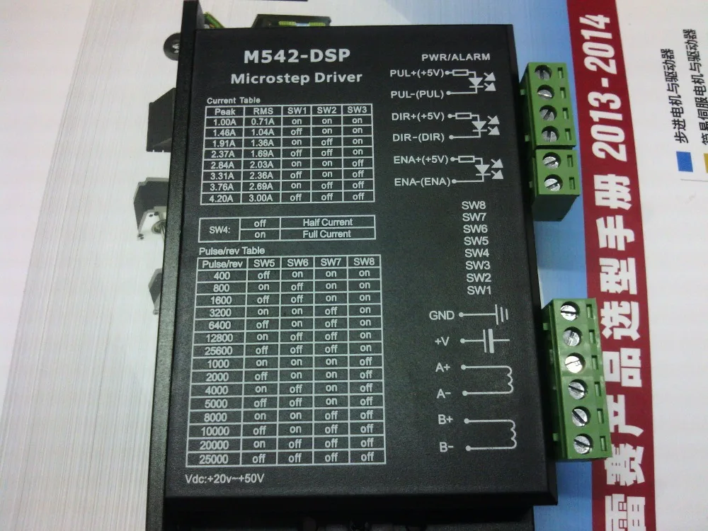 Всего 6 шт. в партии шаговый привод M542 DSP работы 24V 50VDC выход 1.0A 4.2A 2 фазный двигатель