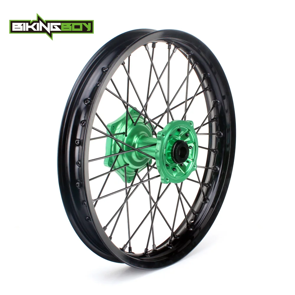 Задний обод колеса BIKINGBOY для мотокросса 18 &quotMX зеленый втулка с 36 спицами Kawasaki KX125