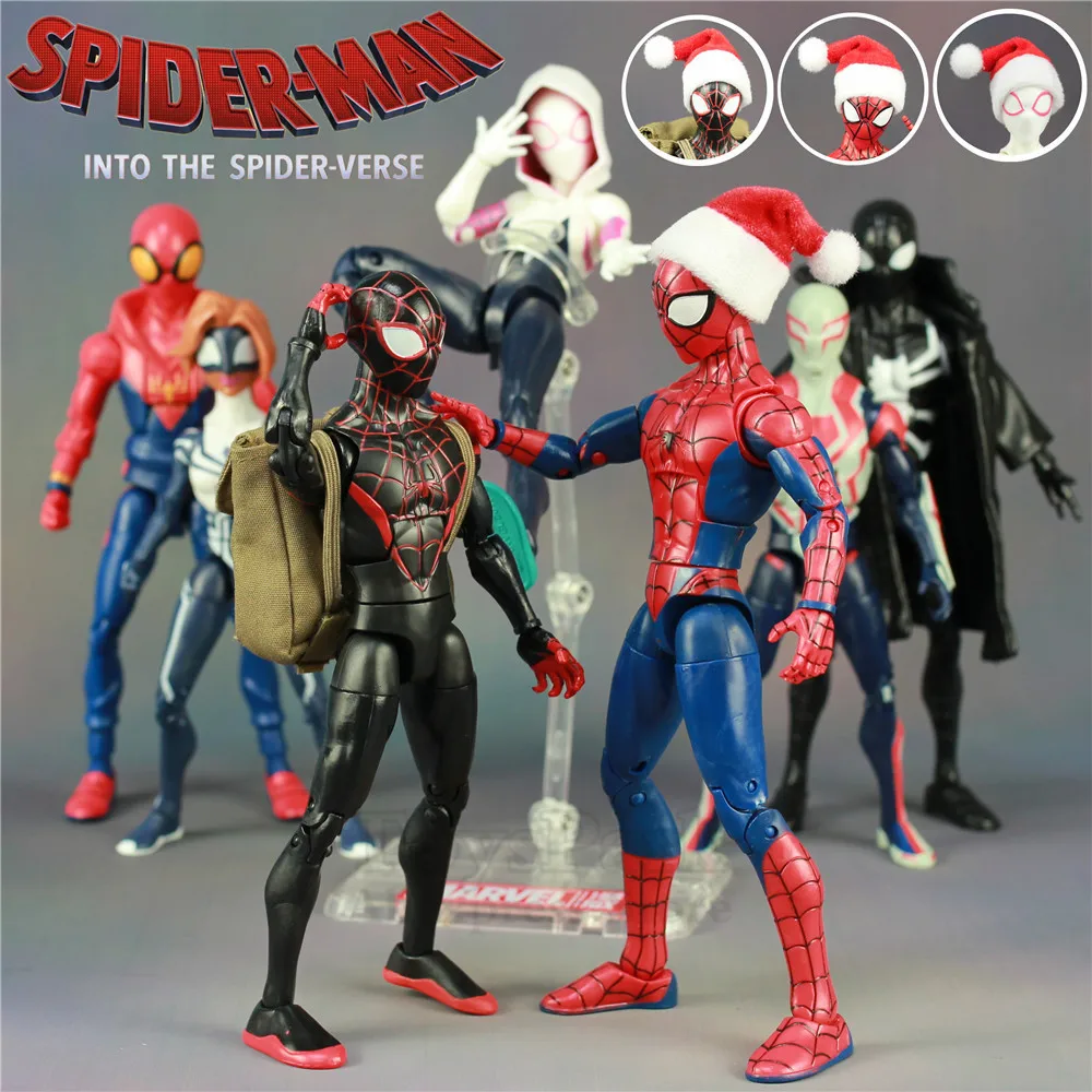 

Marvel 2018 Spiderman Into The Spider Verse Cartoon Movie 6" Action Figure Peter Parker Man Miles Morales Gwen Legends Doll Toys