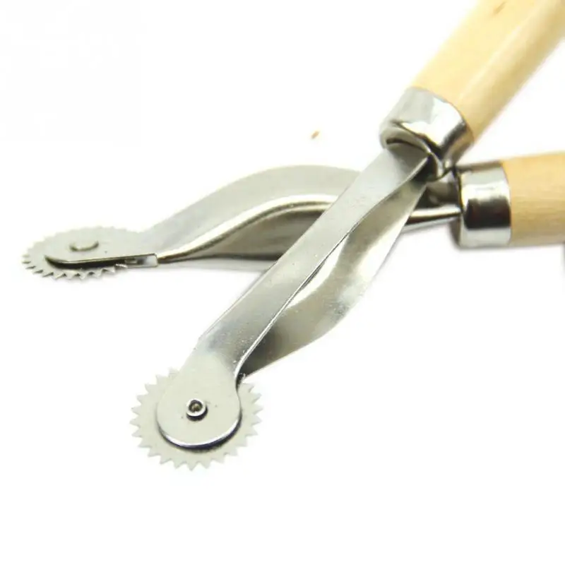 

Wood Handle Overstitch Wheel Leather Stitch Spacing Paper Perforating Tool