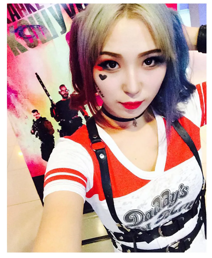 Новинка, футболка Venta caliente Burst section Comando Suicida Harley Quinn, Маскарадные костюмы, camiseta de Las Mujeres для женщин