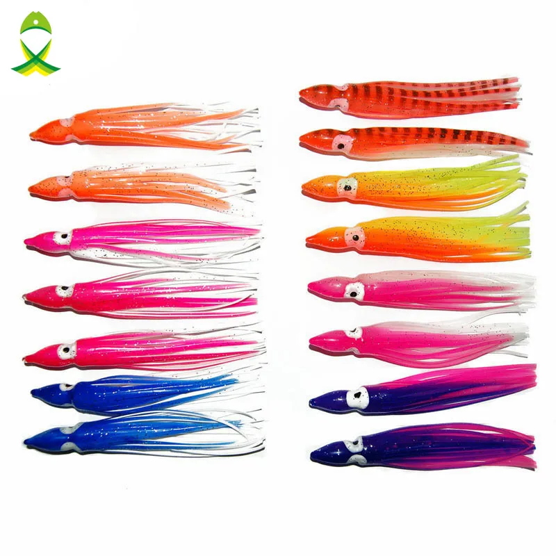 JSM 50pcs 7.5cm Soft Plastic Octopus Fishing Lures For Jigs Mixed Color