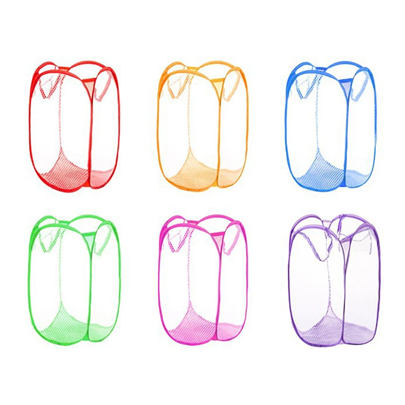 Pop Up Washing Clothes Laundry Basket Bag Foldable Mesh Storage Toy Container Organization Dirty clothes basket Home Accessoris