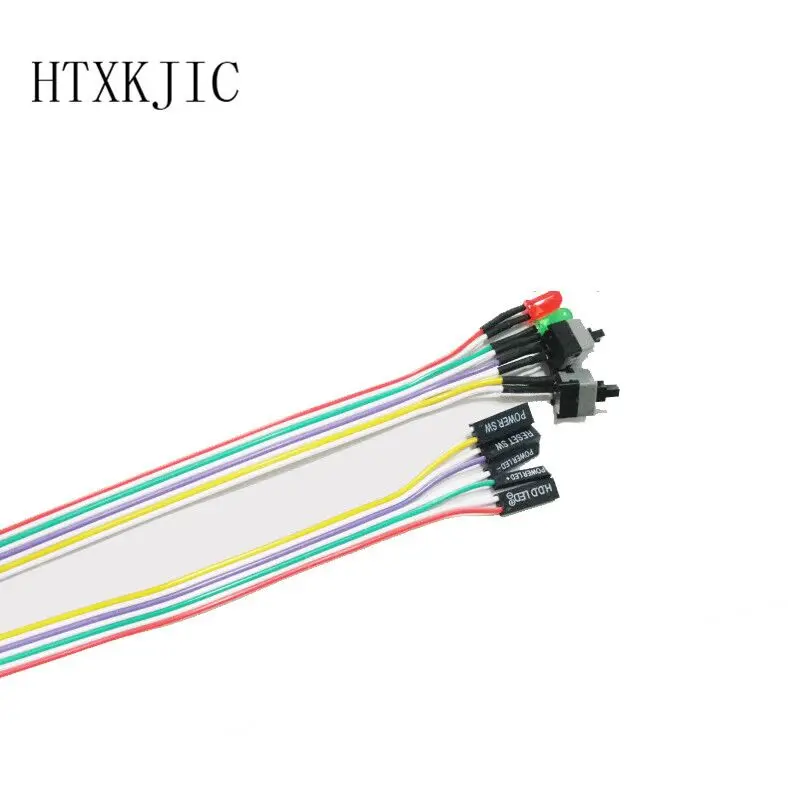 100PCS Free Shipping 50cm PC Computer Case Power Reset HDD LED + 2