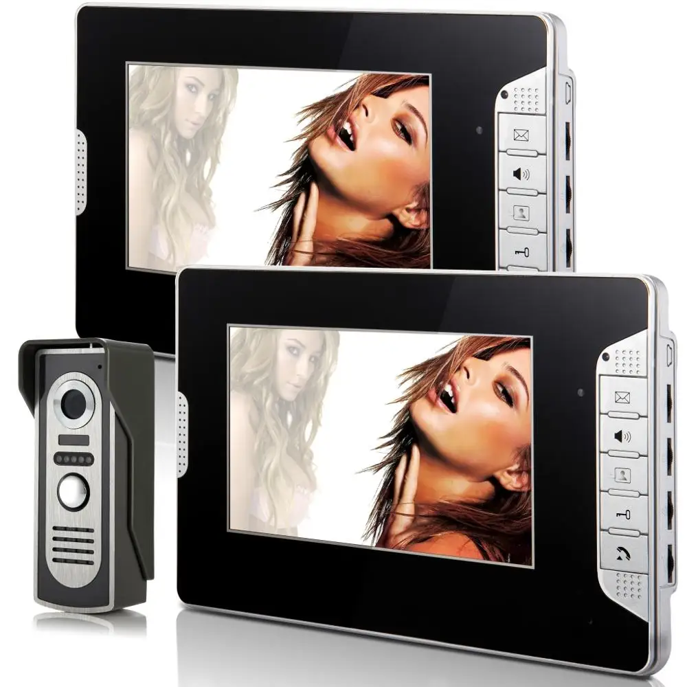 

YobangSecurity Wired Video Door Phone System Visual Intercom Doorbell with 2*7 inch Monitor + 1*700TVL Outdoor Camera