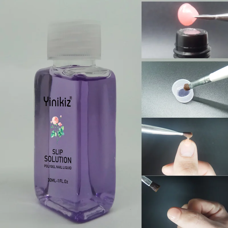 

Yinikiz Poly Gel Slip Solution for Quick UV Builder Gel Extension Polygel Purple Color Liquid Acryl Nail Polish Varnish Set 30ml