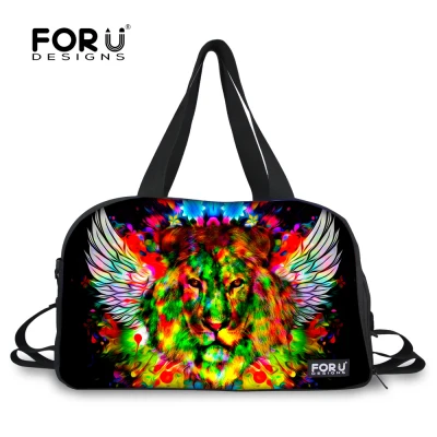 Мужские дорожные сумки большой емкости Женские багажные дорожные сумки 3D Животные тигр кошка сумка мужская большая емкость холщовые сумки - Цвет: CA4566T