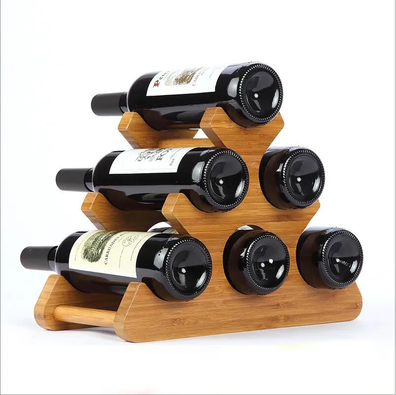 European solid wood wine racks decoration Creative wine rack bamboo