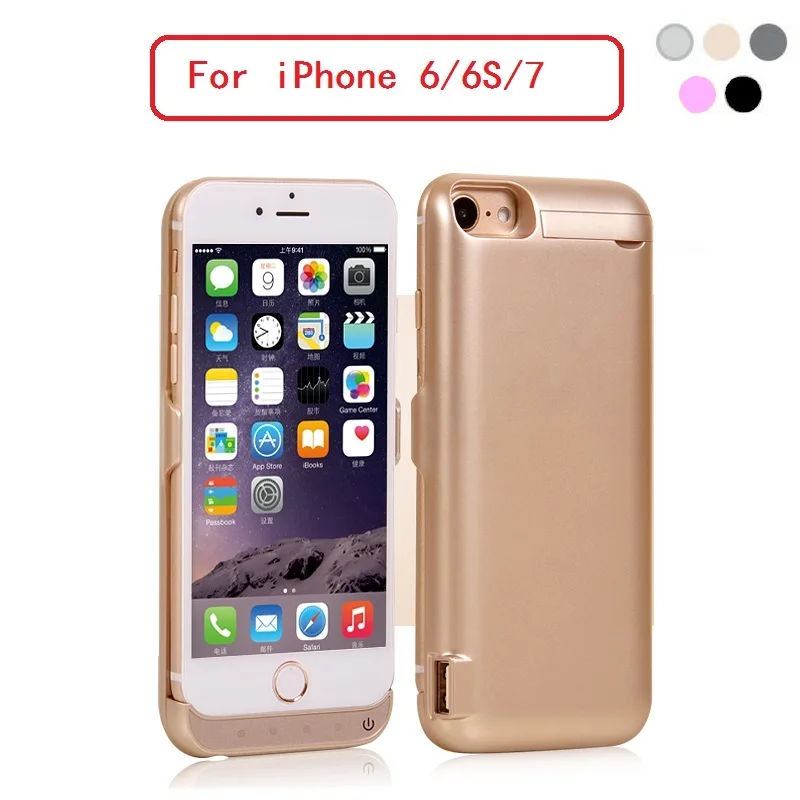 Free Shipping 5500mAh High Quality Backup Battery Power Case Charger w Stand for iPhone 7 6
