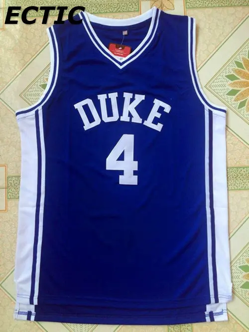 ECTIC Mens Basketball Jersey 4 JJ Redick Duke Blue Devils College Shirts White/BlueBasketball