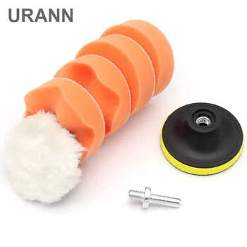 

URANN 7Pcs Car Polishing Pad 3 inch Sponge Buffing Waxing Boat Car Polish Buffer Drill Wheel polisher Removes Scratches