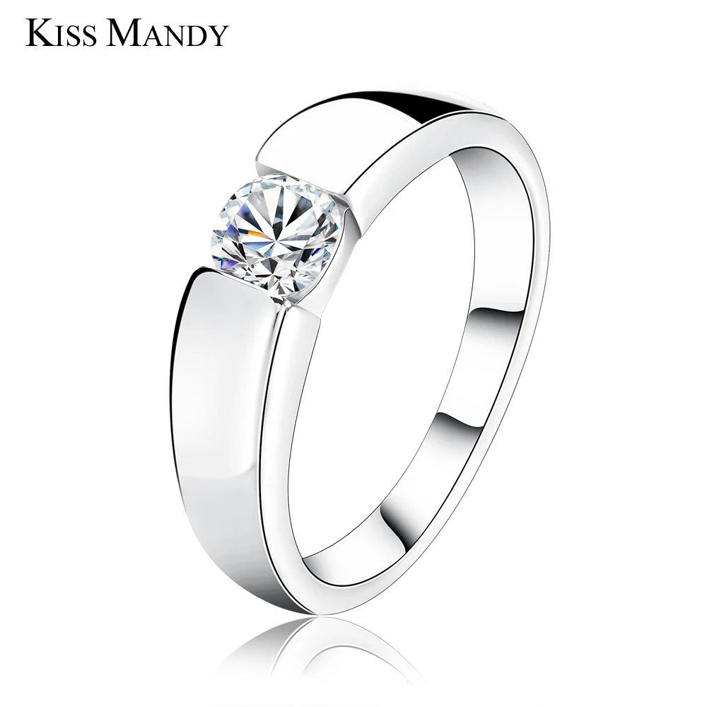 Популярная модель кольца KISS MANDY с прозрачным фианитом класса AAA|women rings|ring womenbrass ring