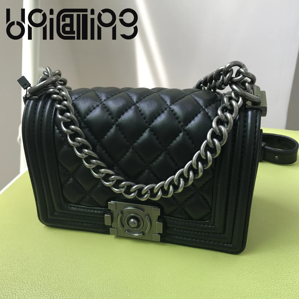 

UniCalling Fashion brand Sheepskin Diamond lattice women bag mini cow leather shoulder bags chain crossbody bags for women