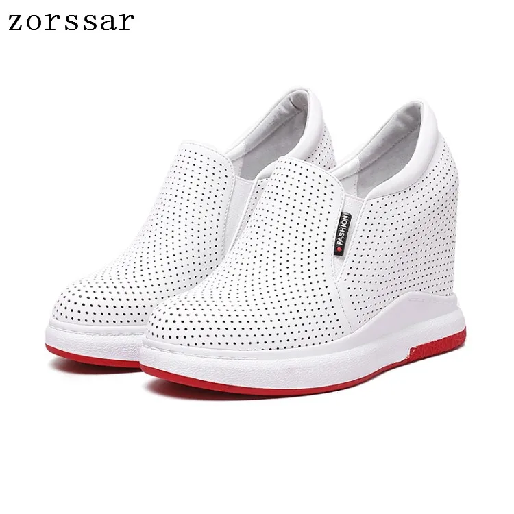 

Zorssar Women Creepers Increasing Height Shoes Casual Slip On Platform Wedges High heels Fashion Breathable Summer Female shoes