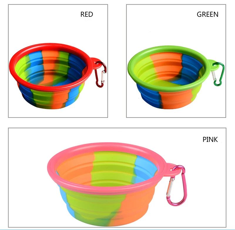 Складной силиконовая чаша для домашних животных портативный собака пища воды Кормление поставки открытый туристическая миска подачи