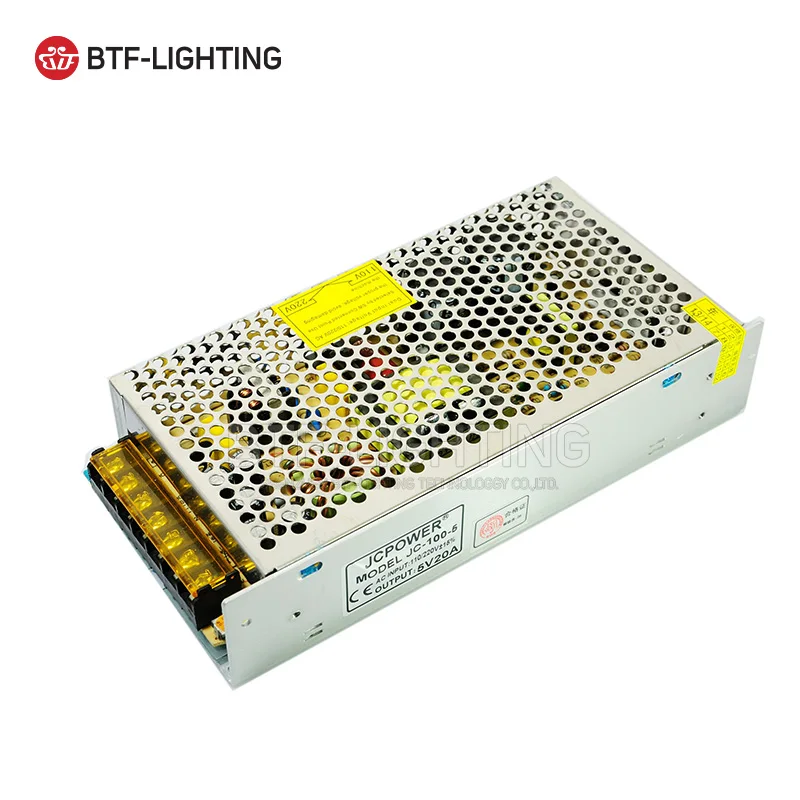 

5V 20A 100W CCTV Switching Power Supply Transformers For LED Strip Light WS2811 WS2812B WS2801 AC110/220V TO DC 5V Adapter