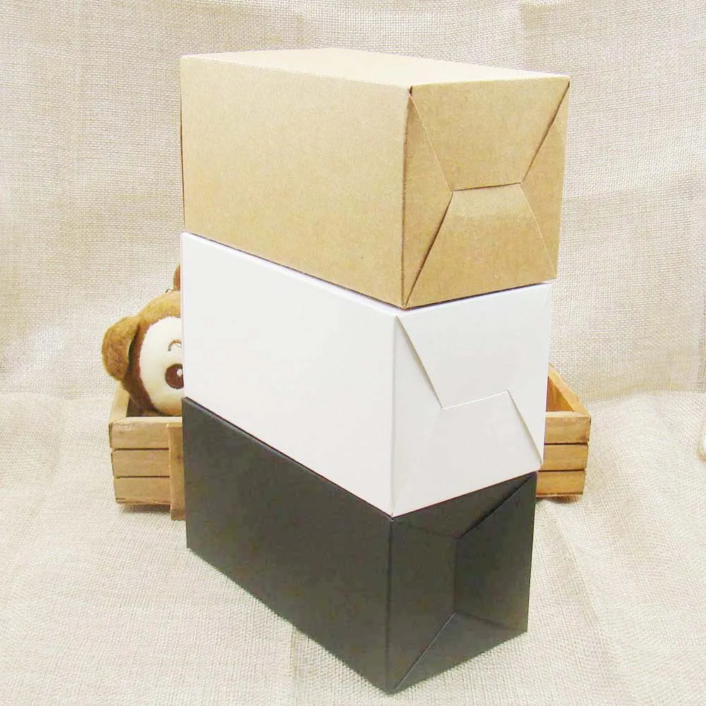 7*7*14 см белая/черная/Крафтовая бумажная коробка, черная посылка, бумажная Подарочная/конфета/Свадебная коробка с прозрачным окном