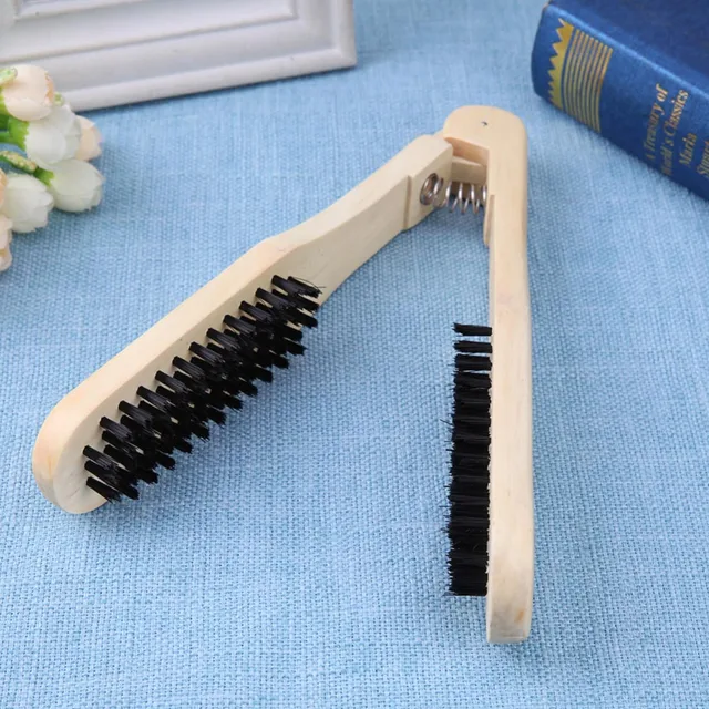 Professional Wooden Hairdressing Comb Double Brushes V Type Straight Hair Brush Anti-static Hair Straightener Tool Hairbrushes 3