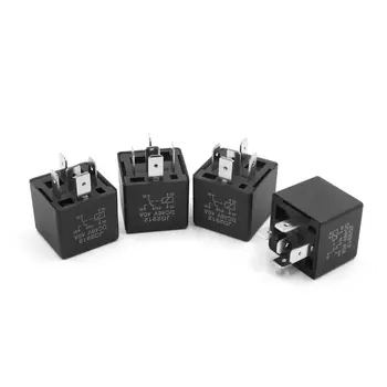 

uxcell Universal 4Pcs 5 Terminals 48V 40A Black Power Relay Socket for Automotive Car