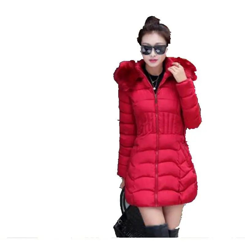2016 Winter Latest Fashion Women Big Yards Coat Loose Leisure Pure Color Hooded Collars Keep Warm