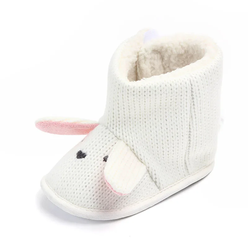 Детская зимняя обувь; ботинки для новорожденных девочек с рисунком медведя; ботинки для малышей; обувь для маленьких мальчиков; зимние ботинки для малышей - Цвет: White 14