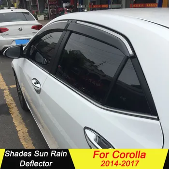 

For Corolla 2014-2017 Plastic Window Visor Vent Shades Sun Rain Deflector Guard For Toyota Corolla Auto Accessories 4PCS/SET