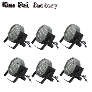 

18X3W LED Par Light 60W RGB PAR 64 DMX 512 Stage Lighting dj effect equipment for christmas party (6pcs/lot)