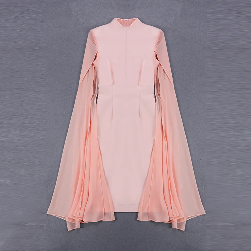 HIGH STREET Новая мода дизайнерское подиумное платье женские стильные вечерние платья с рукавами-плащами