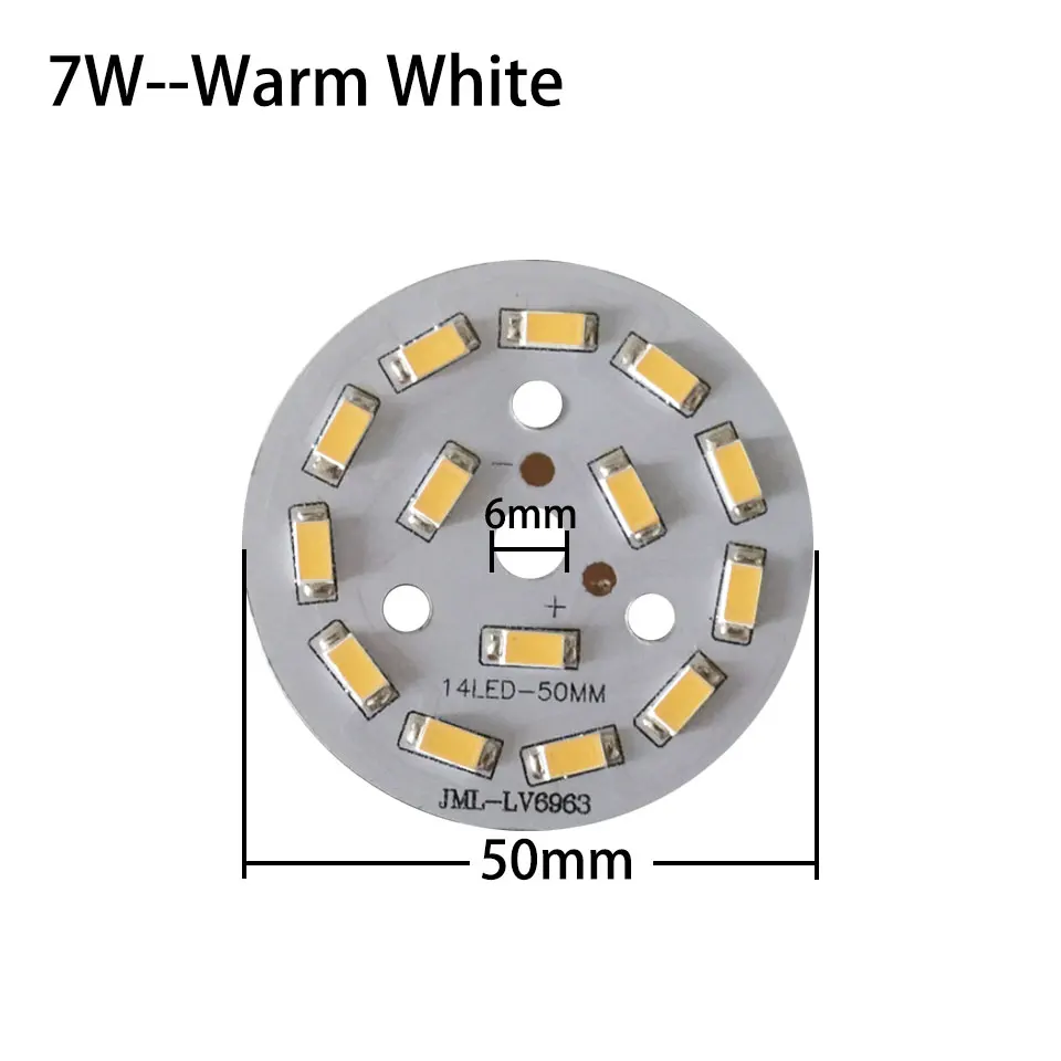 3 Вт, 5 Вт, 7 Вт, 9 Вт, 12 Вт, 18W5730 Яркость SMD светильник Настольная лампа Панель для 3, 5, 7, 9, 12, 18 Вт светодиодный лампы PCB для потолка с светодиодный - Испускаемый цвет: 7W  Warm White