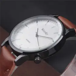 Классический новая мода простой Стиль Топ известная Элитный бренд кварцевые часы Для мужчин Повседневное кожа часы горячий часы Reloj mujeres