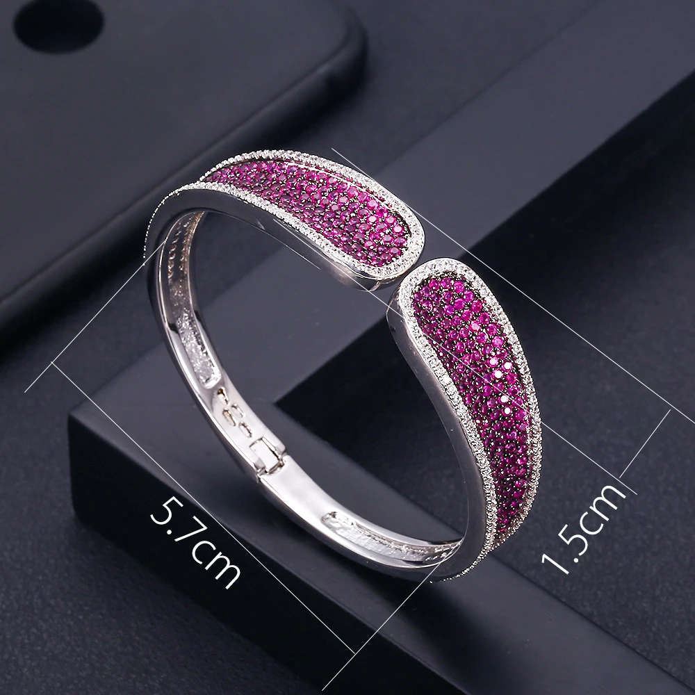 janekelly Fashion bowknot designer accessories fashion jewel unique bangle AAA zircon micro pave set hand bracelet