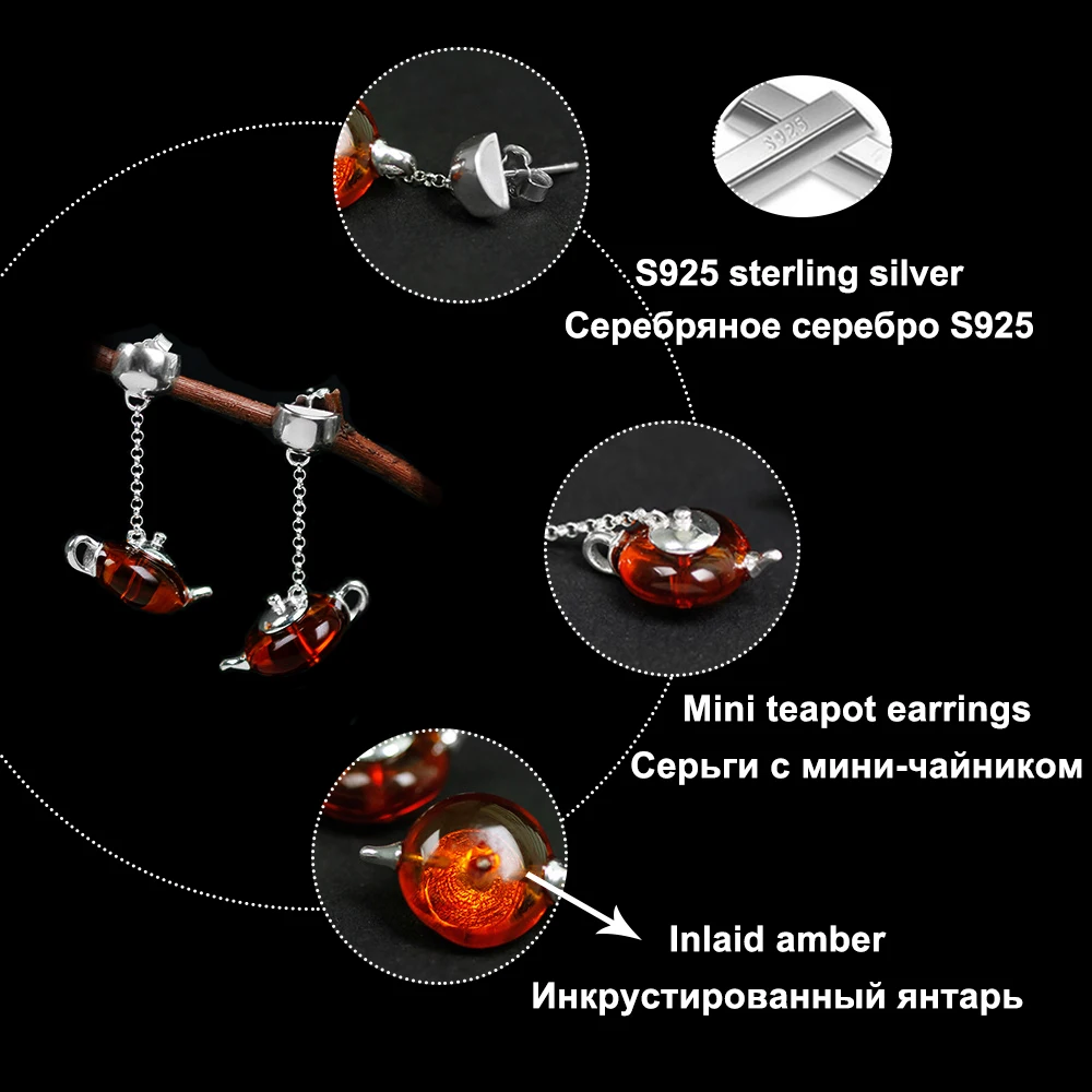 LARGERLOF Настоящее 925 Висячие серьги из серебра пробы ювелирные изделия Модные